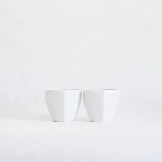 White Mini Octagon Cups - Pair