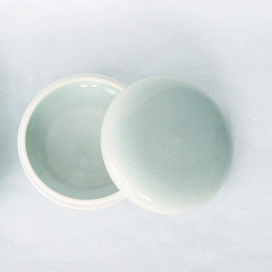 Celadon Round Lidded Box - Pale