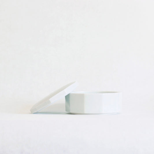 White Faceted Lidded Box